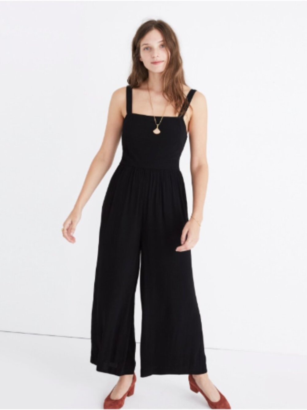 Madewell Smocked Crop Jumpsuit